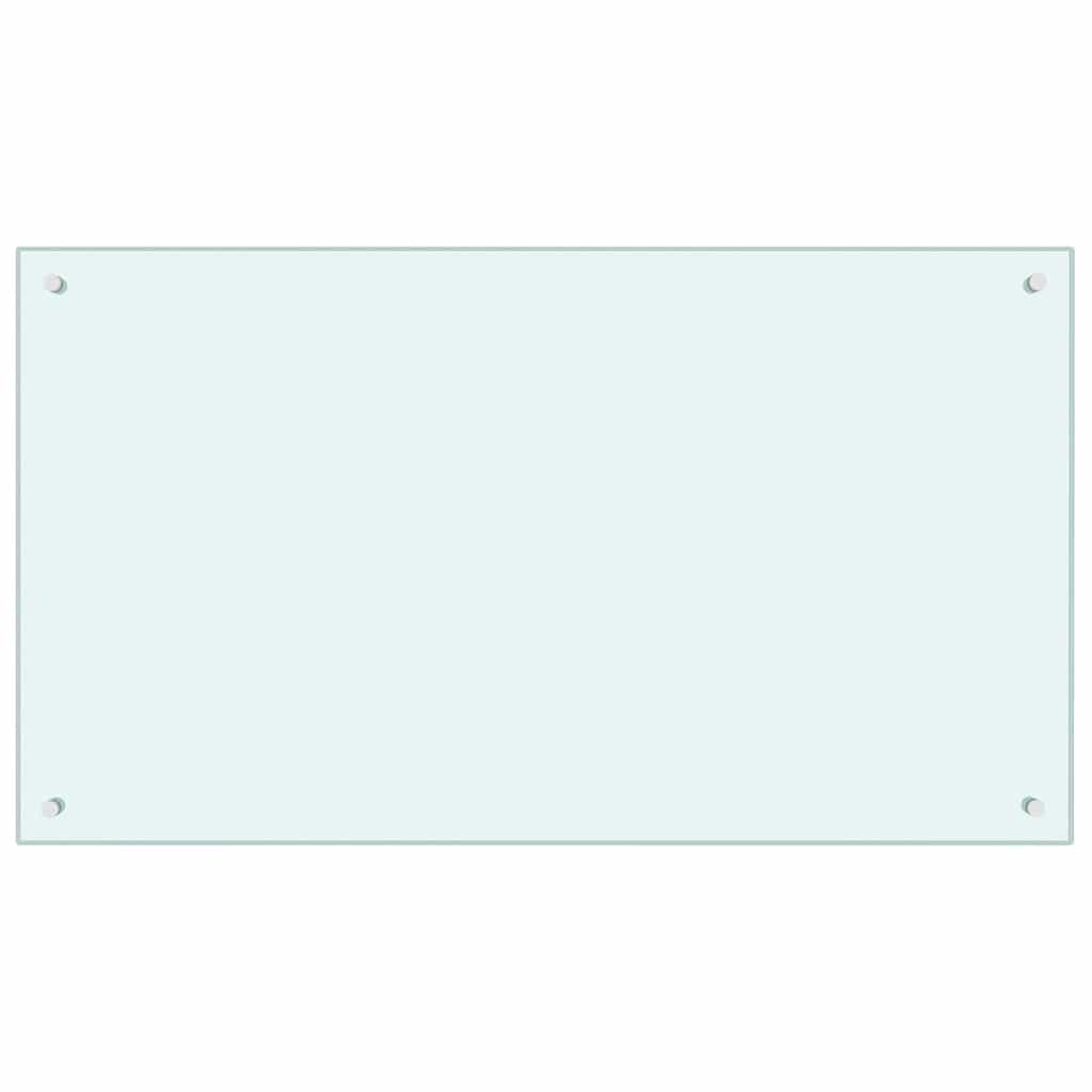 Køkkenbacksplash 2 pcs Hvid 100 x 60 cm hærdet glas