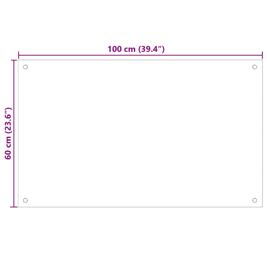 Køkkenbacksplash 2 pcs Hvid 100 x 60 cm hærdet glas