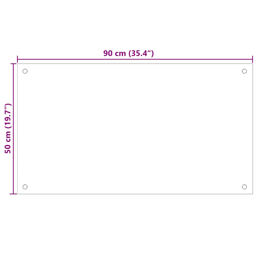 Køkkenbacksplash 2 pcs Transparent 90 x 50 cm hærdet glas