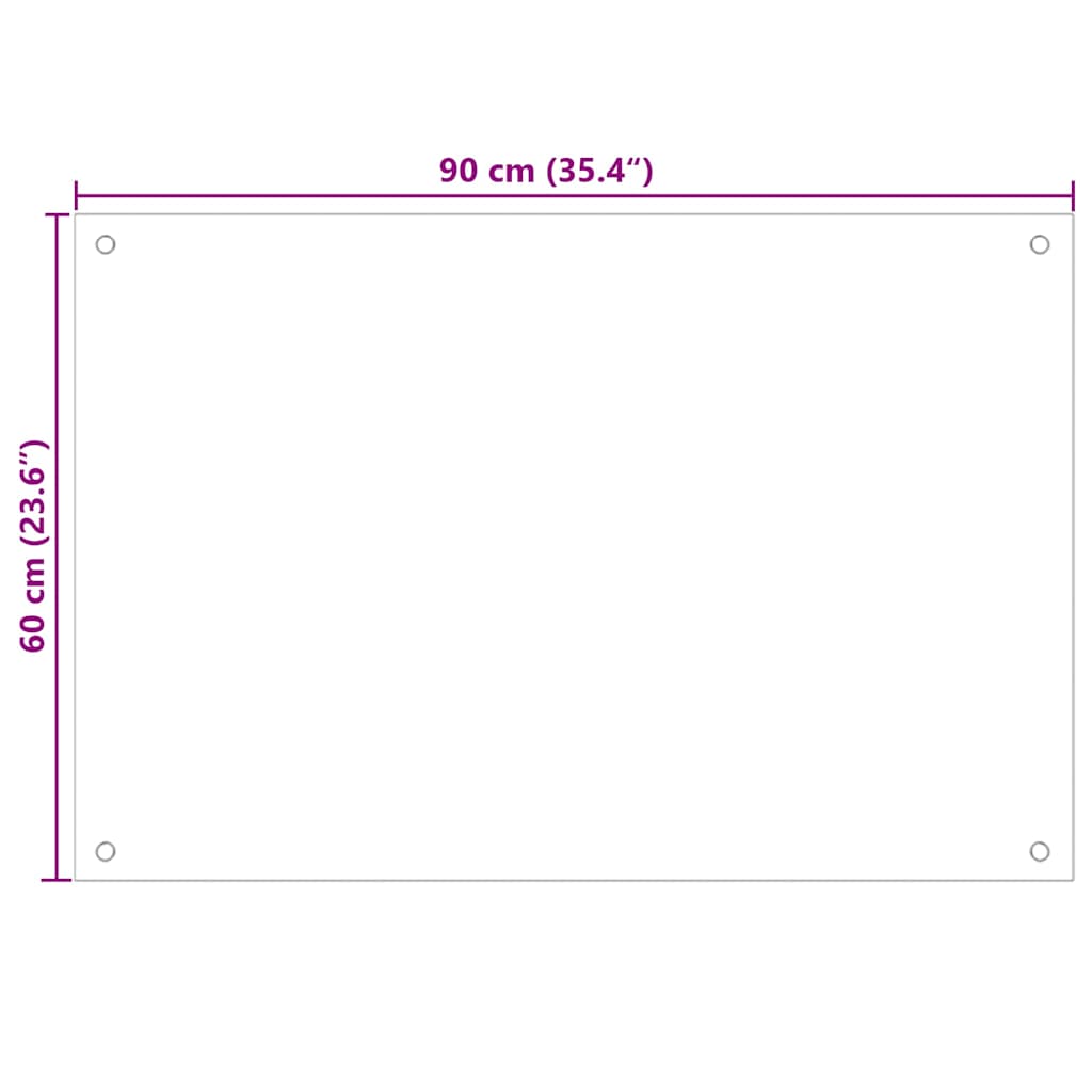 Køkkenbacksplash 2 pcs Transparent 90 x 60 cm hærdet glas