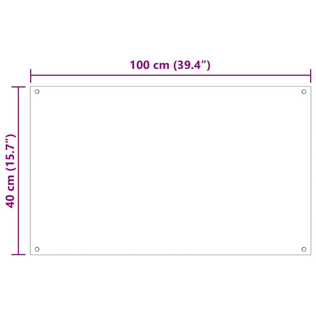 Køkkenbacksplash 2 pcs Transparent 100 x 40 cm hærdet glas