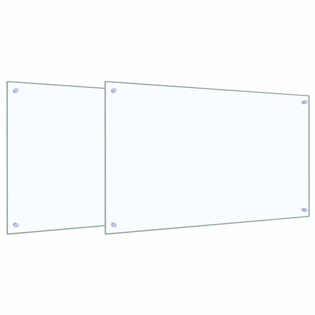 Køkkenbacksplash 2 pcs Transparent 100 x 60 cm hærdet glas