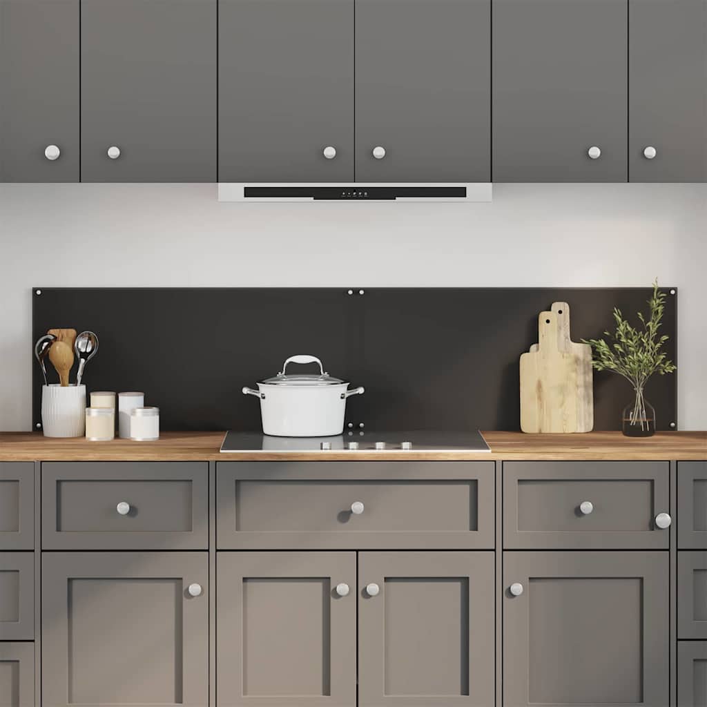 Køkkenbacksplash 2 pcs Sort 90 x 40 cm hærdet glas