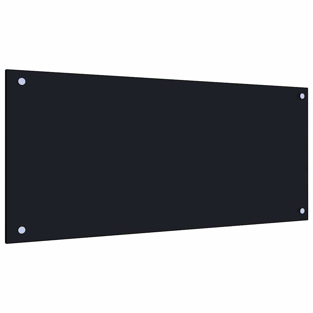Køkkenbacksplash 2 pcs Sort 90 x 40 cm hærdet glas
