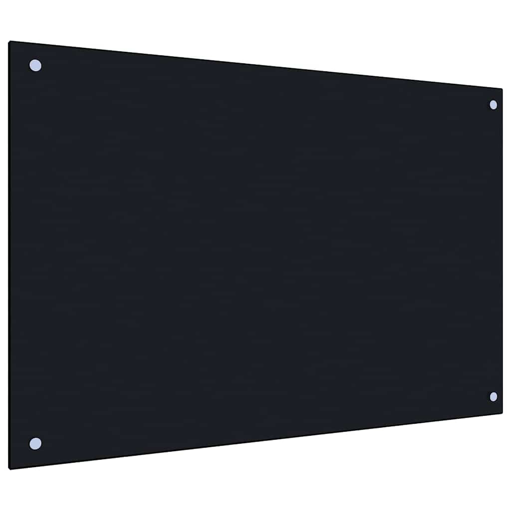 Køkkenbacksplash 2 pcs Sort 90 x 50 cm hærdet glas