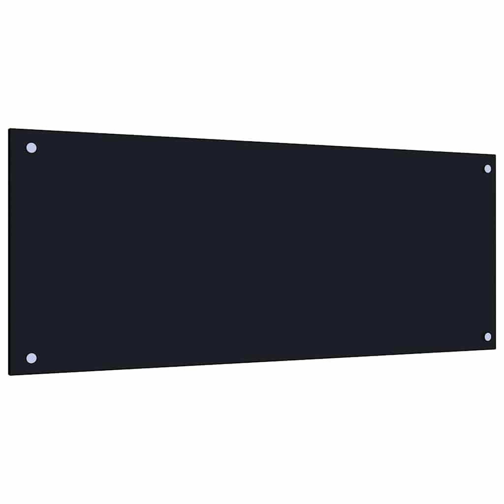 Køkkenbacksplash 2 pcs Sort 100 x 40 cm hærdet glas