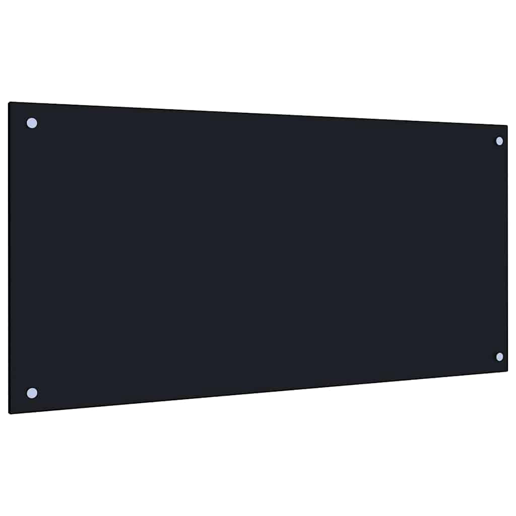 Køkkenbacksplash 2 pcs Sort 100 x 50 cm hærdet glas