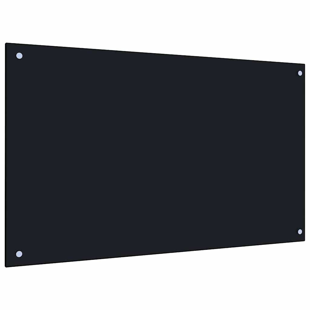 Køkkenbacksplash 2 pcs Sort 100 x 60 cm hærdet glas