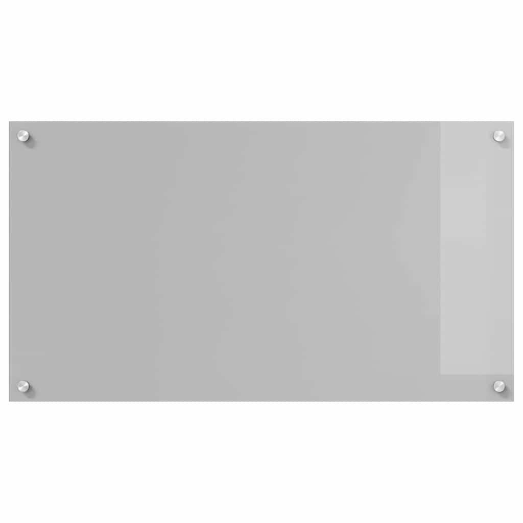 Køkkenbacksplash 2 pcs Lysegrå 90 x 50 cm hærdet glas