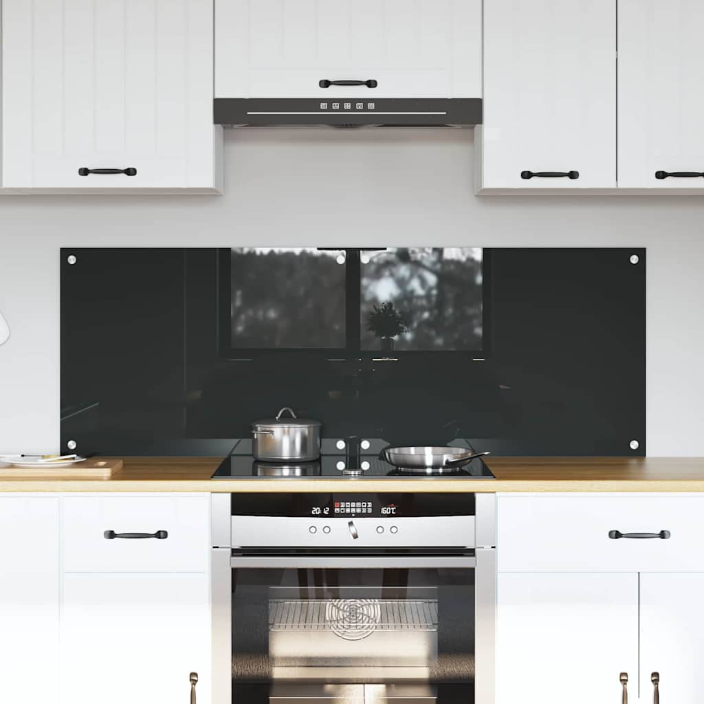 Køkkenbacksplash 2 pcs Mørkegrå 70 x 50 cm hærdet glas