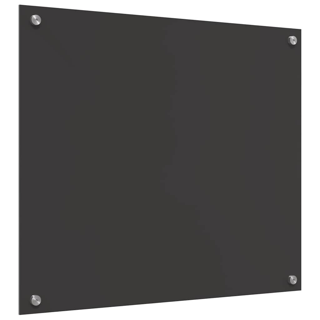 Køkkenbacksplash 2 pcs Mørkegrå 70 x 60 cm hærdet glas