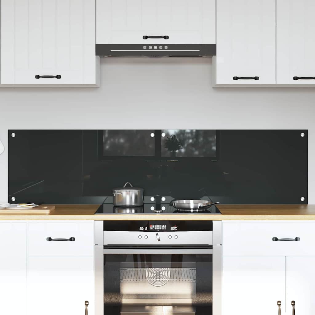 Køkkenbacksplash 2 pcs Mørkegrå 80 x 40 cm hærdet glas