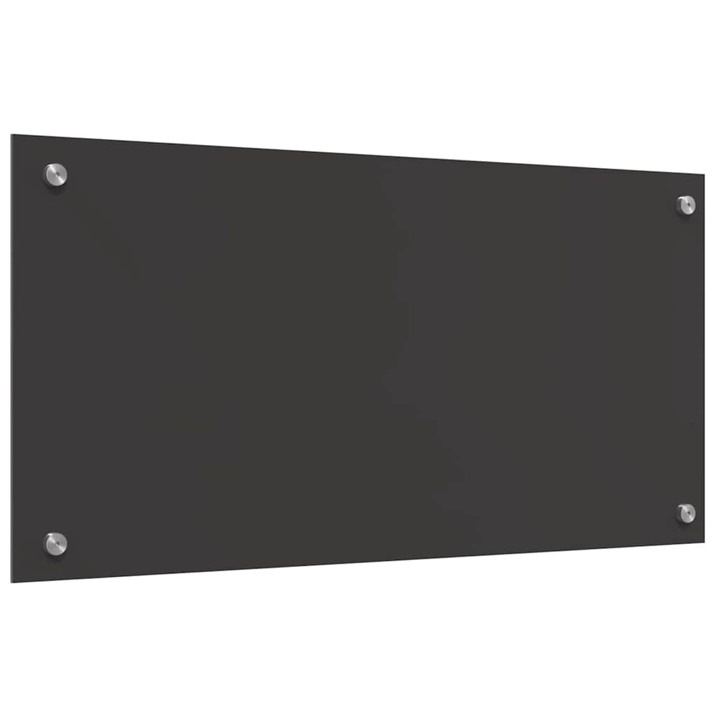Køkkenbacksplash 2 pcs Mørkegrå 80 x 40 cm hærdet glas
