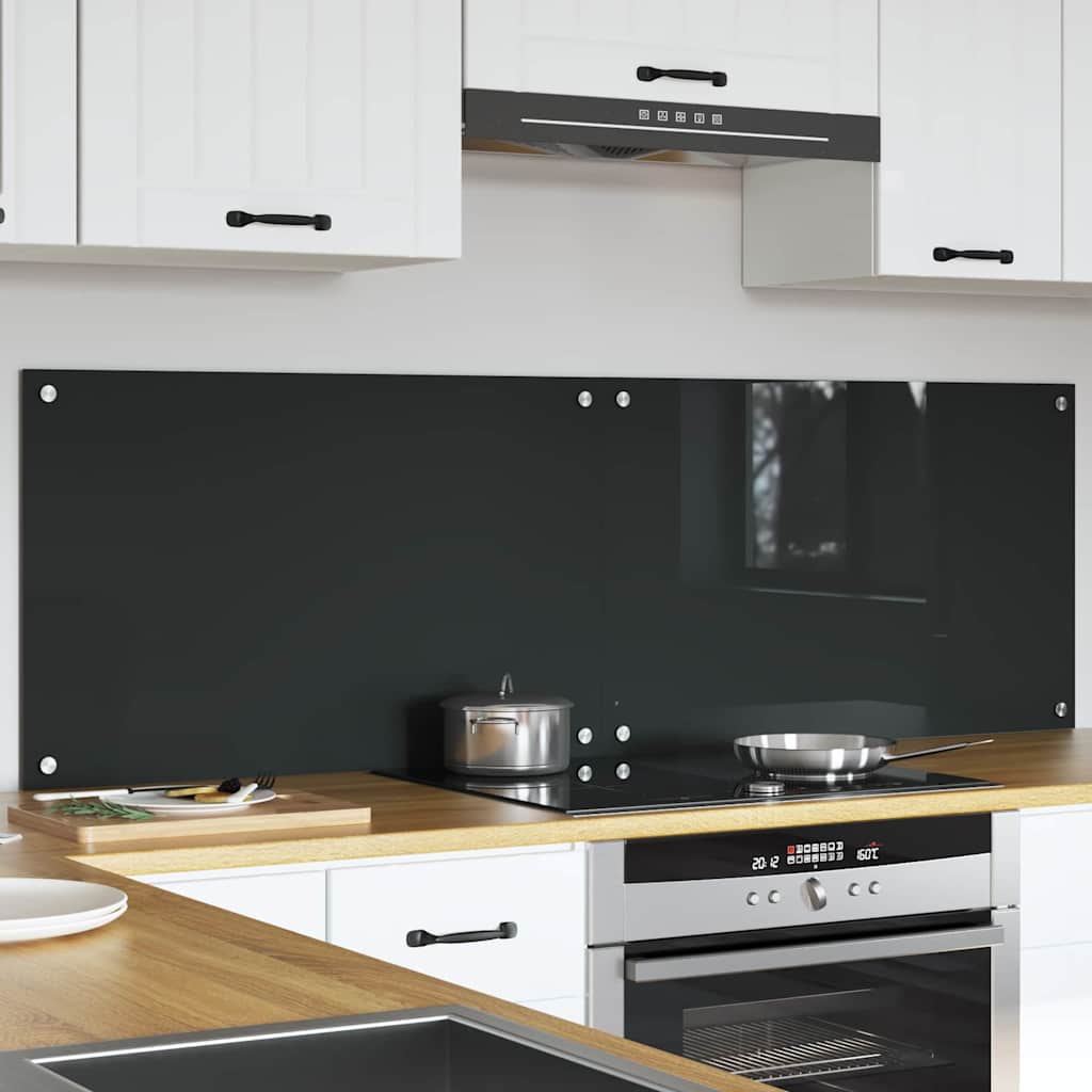 Køkkenbacksplash 2 pcs Mørkegrå 80 x 50 cm hærdet glas