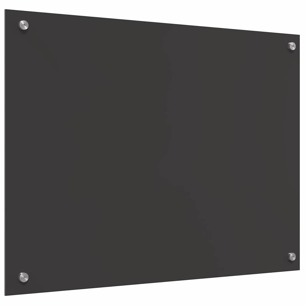 Køkkenbacksplash 2 stk. Mørkegrå 80 x 60 cm hærdet glas