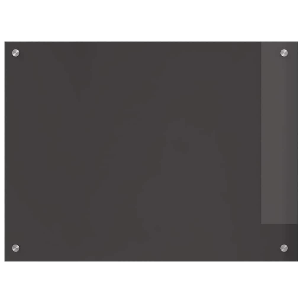 Køkkenbacksplash 2 pcs Mørkegrå 80 x 60 cm hærdet glas