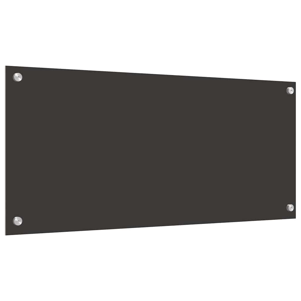 Køkkenbacksplash 2 pcs Mørkegrå 90 x 40 cm hærdet glas
