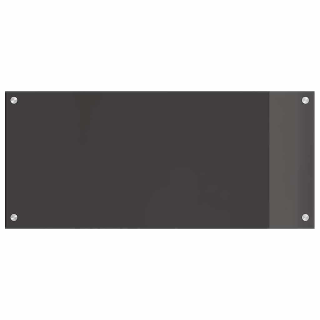 Køkkenbacksplash 2 pcs Mørkegrå 90 x 40 cm hærdet glas