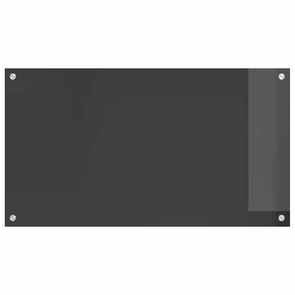 Køkkenbacksplash 2 pcs Mørkegrå 90 x 50 cm hærdet glas