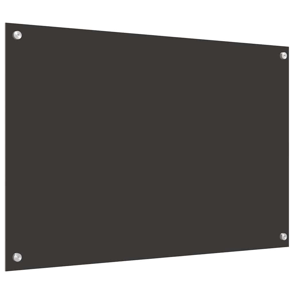 Køkkenbacksplash 2 pcs Mørkegrå 90 x 60 cm hærdet glas