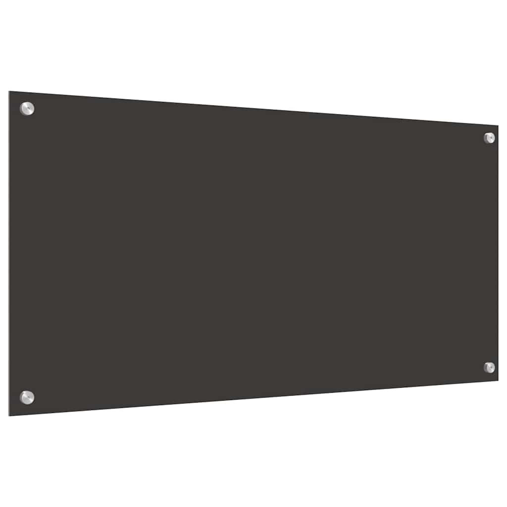 Køkkenbacksplash 2 pcs Mørkegrå 100 x 50 cm hærdet glas