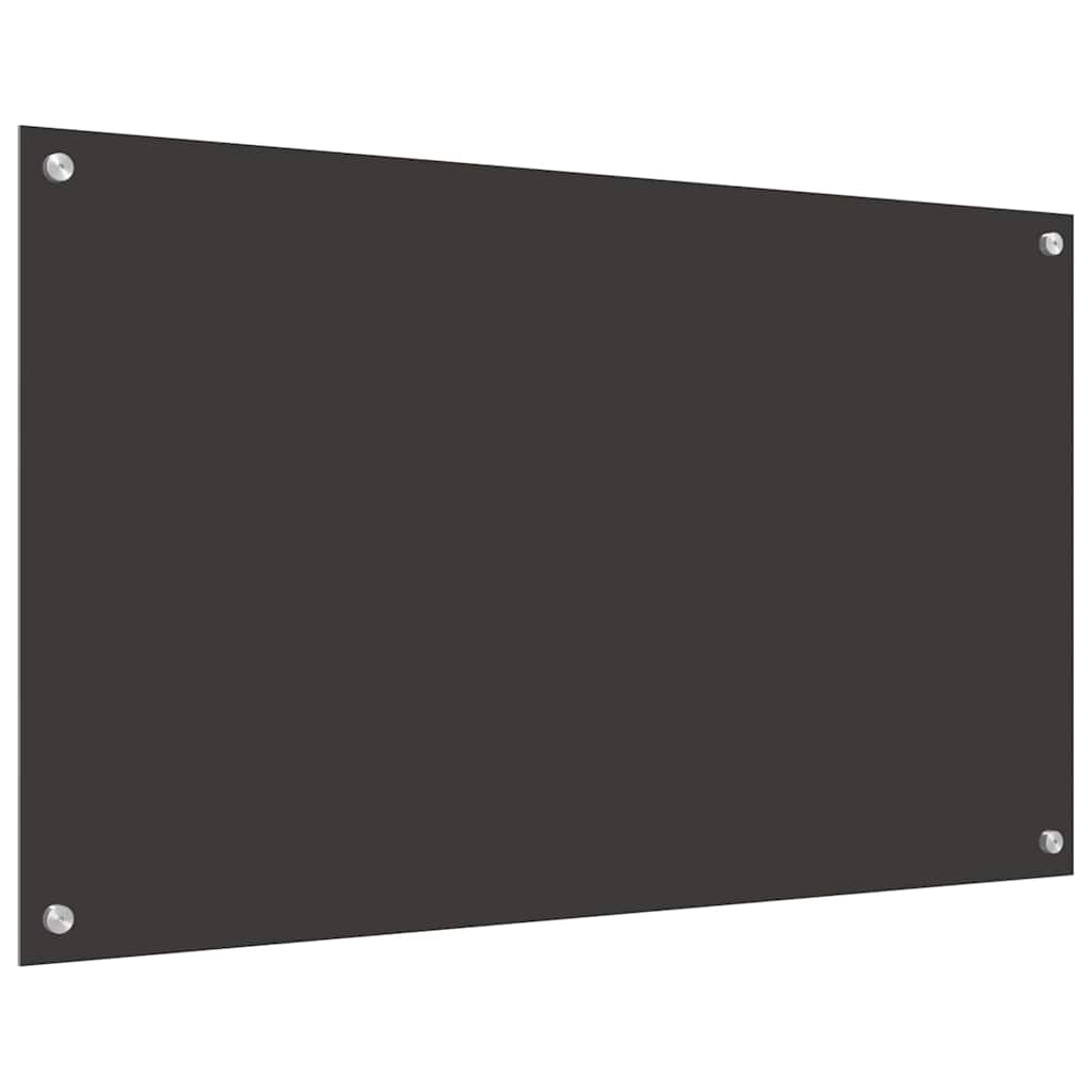 Køkkenbacksplash 2 pcs Mørkegrå 100 x 60 cm hærdet glas