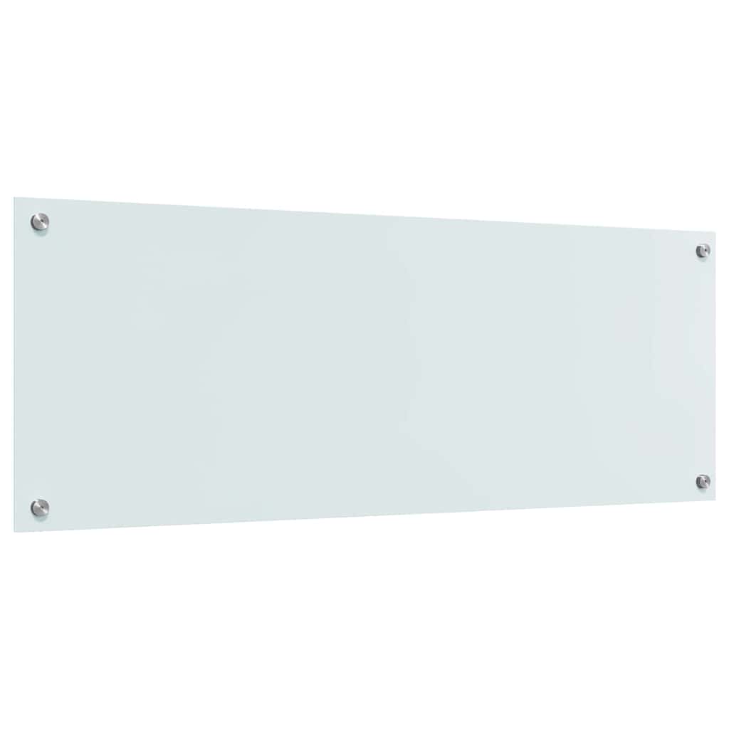 Køkkenbacksplash 2 pcs Hvid 110 x 40 cm hærdet glas