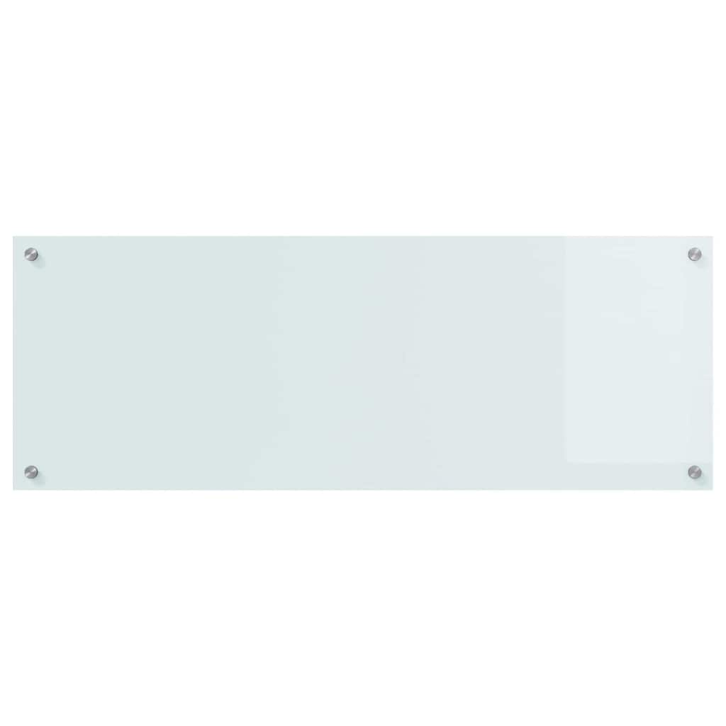 Køkkenbacksplash 2 pcs Hvid 110 x 40 cm hærdet glas