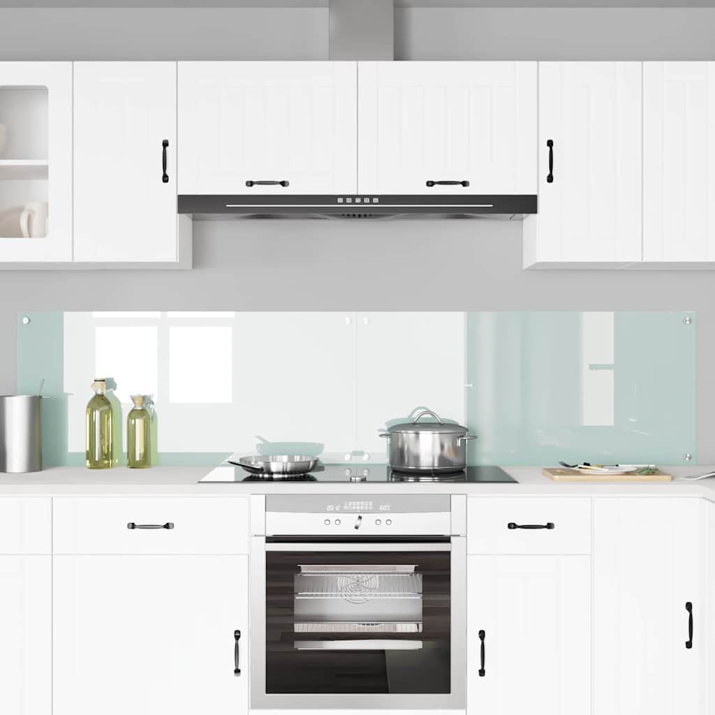Køkkenbacksplash 2 pcs Hvid 110 x 50 cm hærdet glas