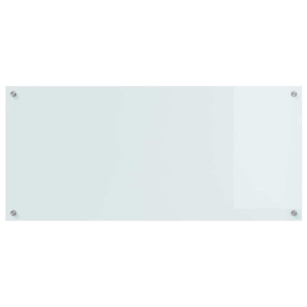 Køkkenbacksplash 2 pcs Hvid 110 x 50 cm hærdet glas