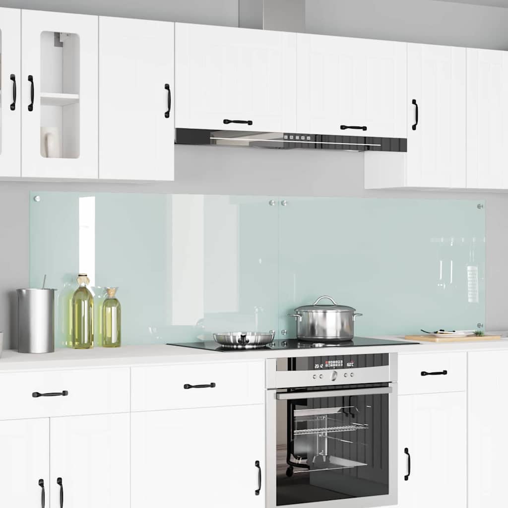 Køkkenbacksplash 2 pcs Hvid 110 x 60 cm hærdet glas