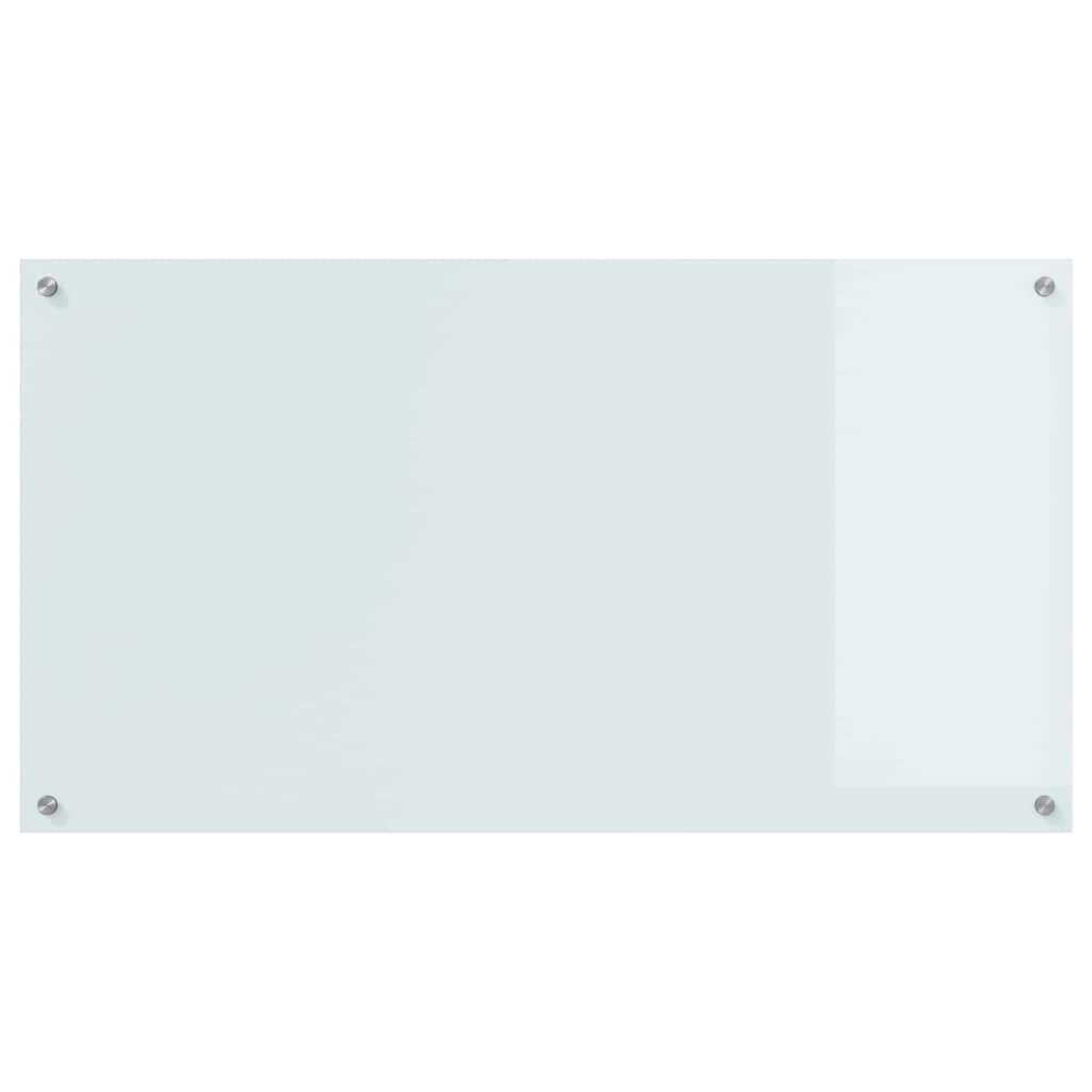 Køkkenbacksplash 2 pcs Hvid 110 x 60 cm hærdet glas