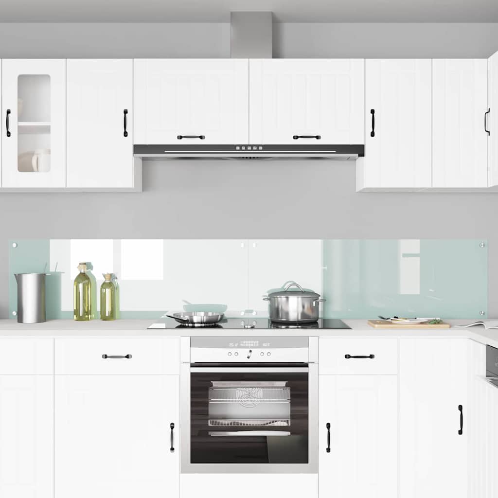 Køkkenbacksplash 2 pcs Hvid 120 x 40 cm hærdet glas