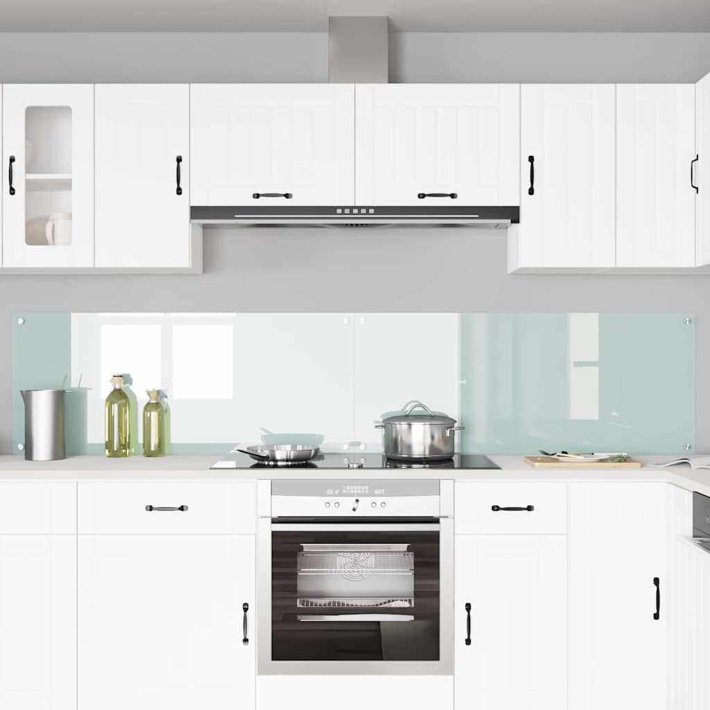 Køkkenbacksplash 2 pcs Hvid 120 x 50 cm hærdet glas