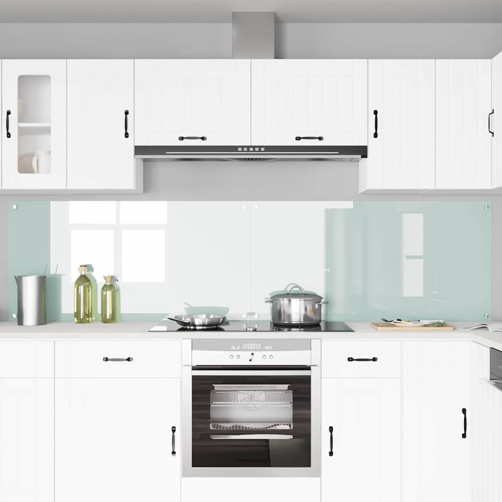 Køkkenbacksplash 2 pcs Hvid 120 x 60 cm hærdet glas