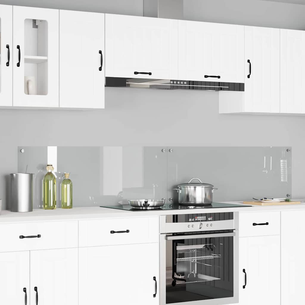 Køkkenbacksplash 2 pcs Transparent 110 x 40 cm hærdet glas