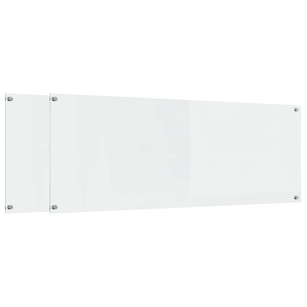 Køkkenbacksplash 2 pcs Transparent 110 x 40 cm hærdet glas