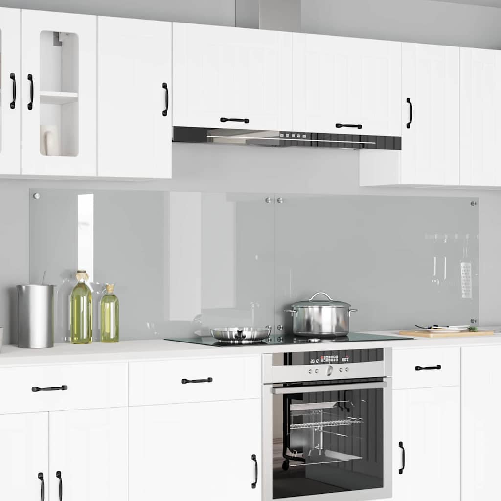 Køkkenbacksplash 2 pcs Transparent 110 x 60 cm hærdet glas