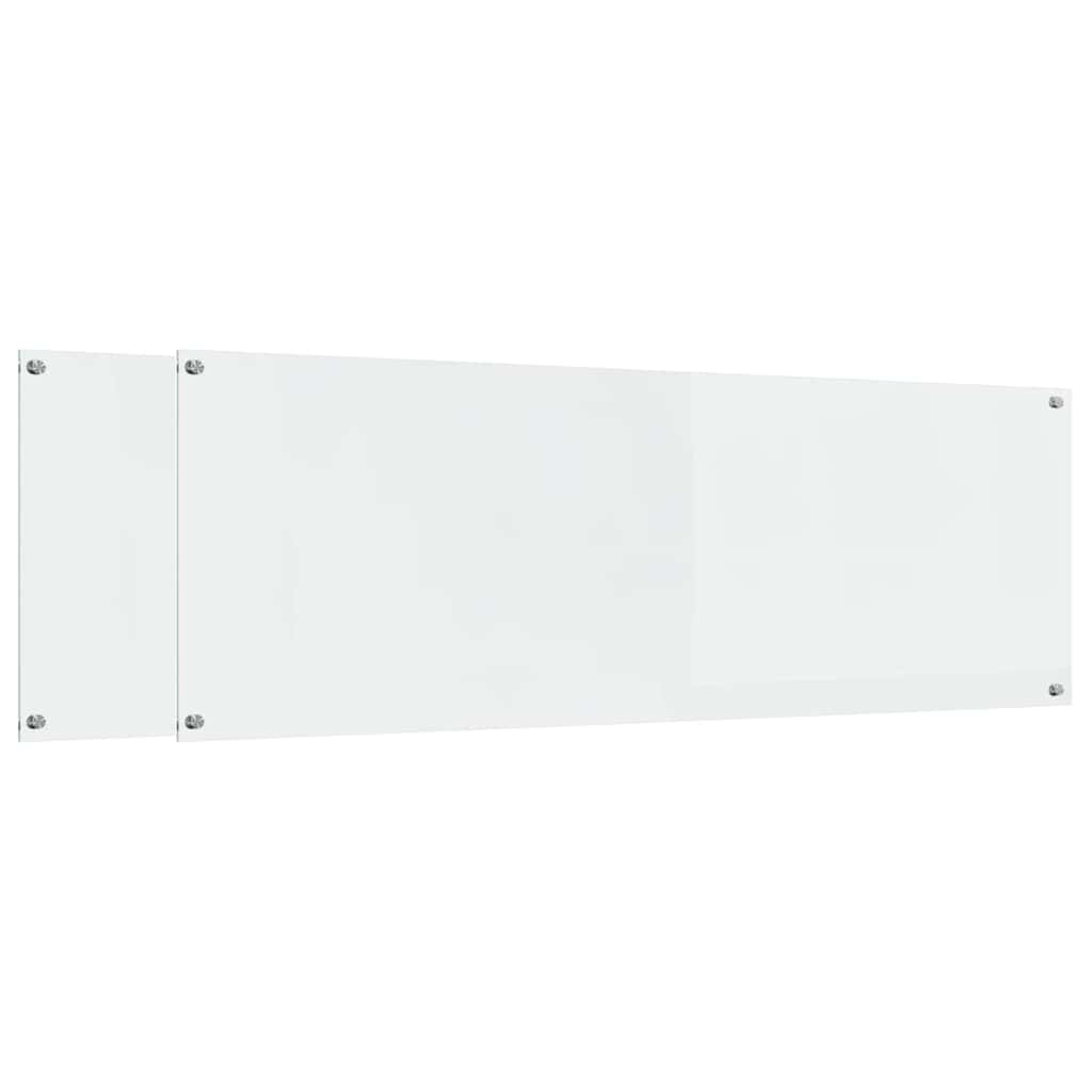 Køkkenbacksplash 2 pcs Transparent 120 x 40 cm hærdet glas