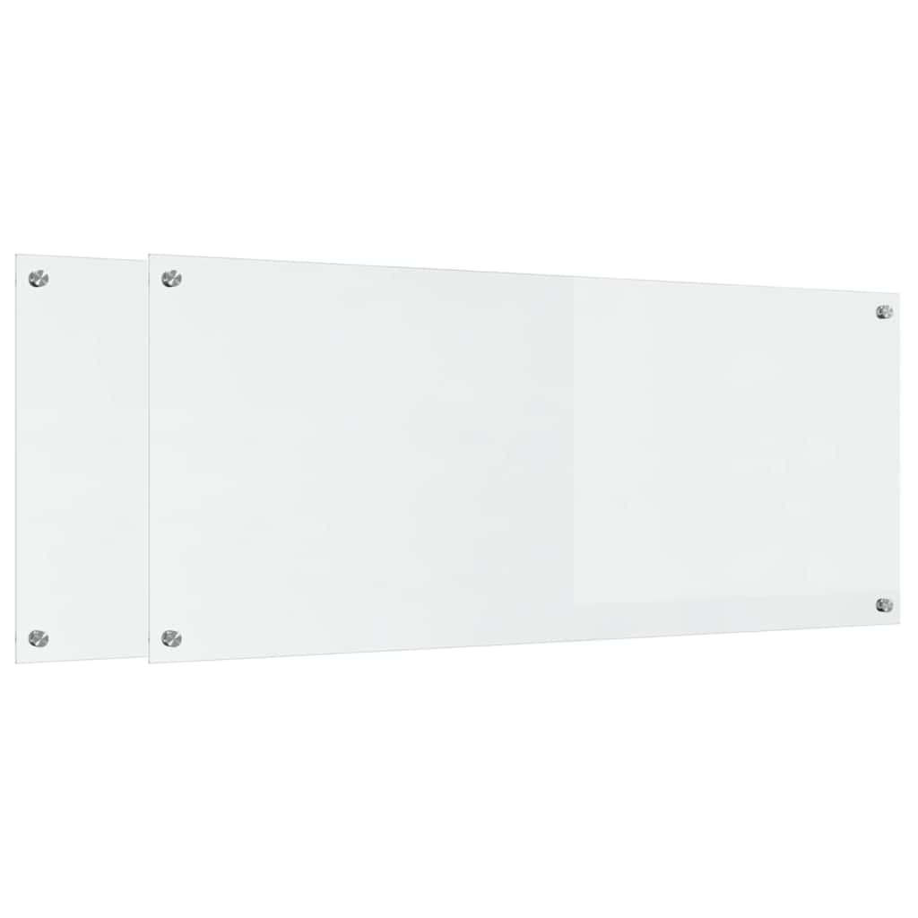 Køkkenbacksplash 2 pcs Transparent 120 x 50 cm hærdet glas