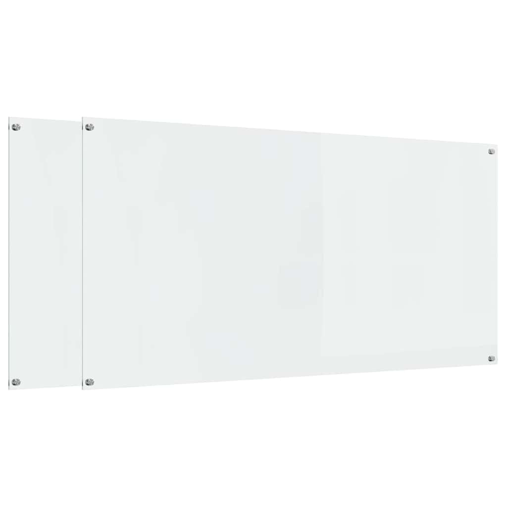 Køkkenbacksplash 2 pcs Transparent 120 x 60 cm hærdet glas