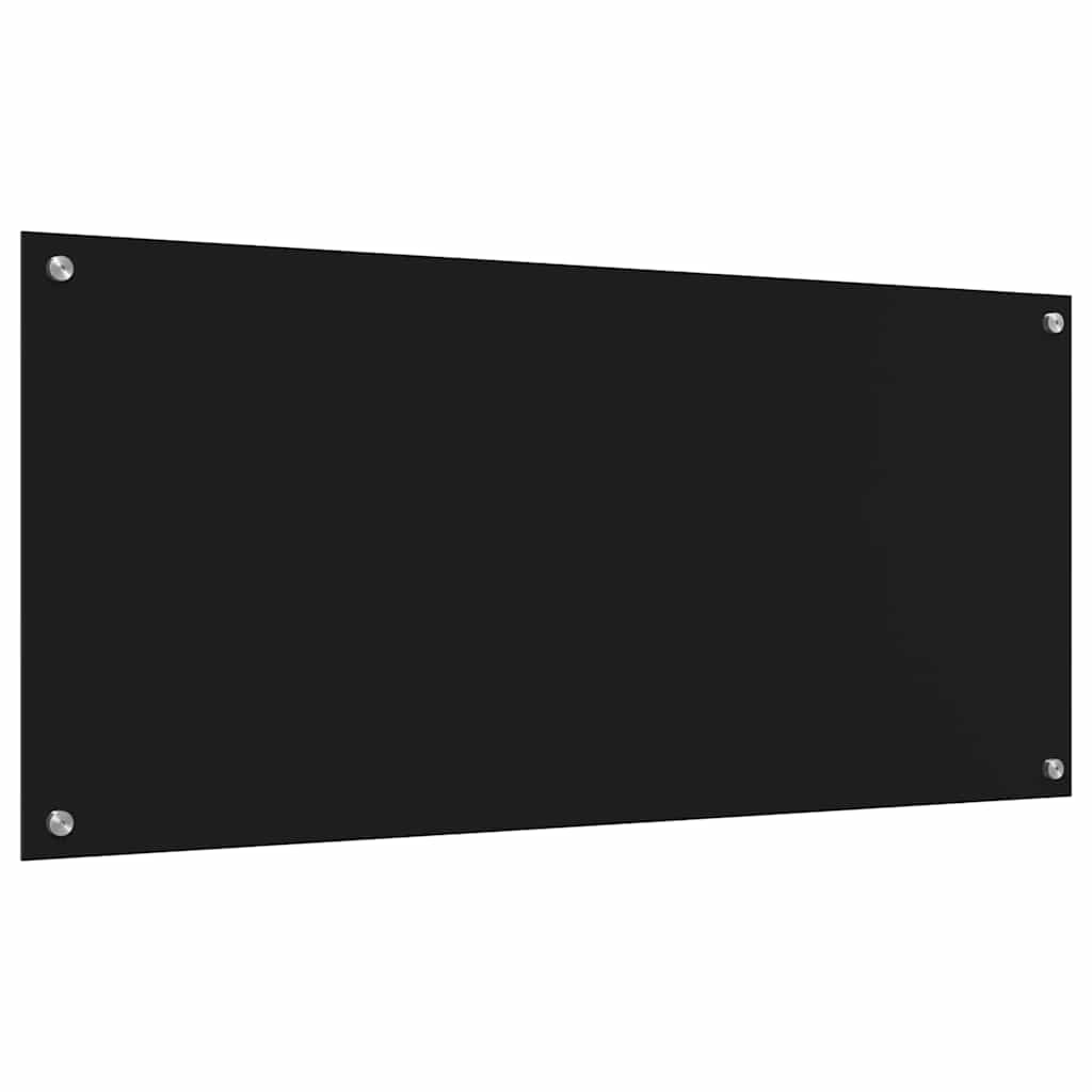 Køkkenbacksplash 2 pcs Sort 110 x 50 cm hærdet glas