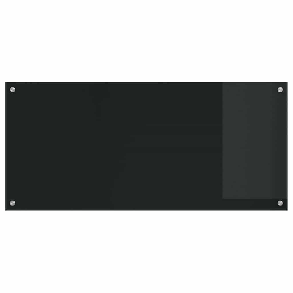 Køkkenbacksplash 2 pcs Sort 110 x 50 cm hærdet glas