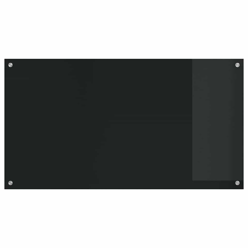 Køkkenbacksplash 2 pcs Sort 110 x 60 cm hærdet glas