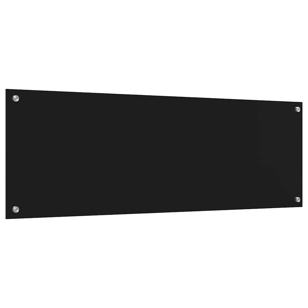 Køkkenbacksplash 2 pcs Sort 120 x 40 cm hærdet glas