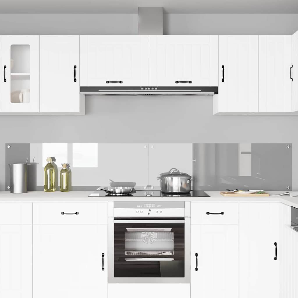 Køkkenbacksplash 2 pcs Lysegrå 120 x 40 cm hærdet glas