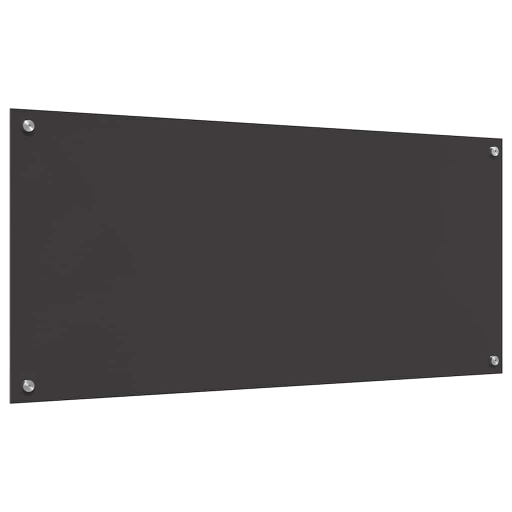 Køkkenbacksplash 2 pcs Mørkegrå 110 x 50 cm hærdet glas