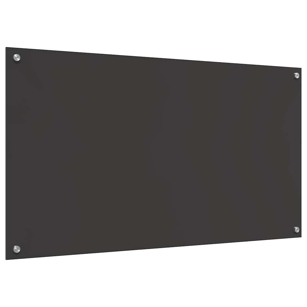 Køkkenbacksplash 2 stk. Mørkegrå 110 x 60 cm hærdet glas