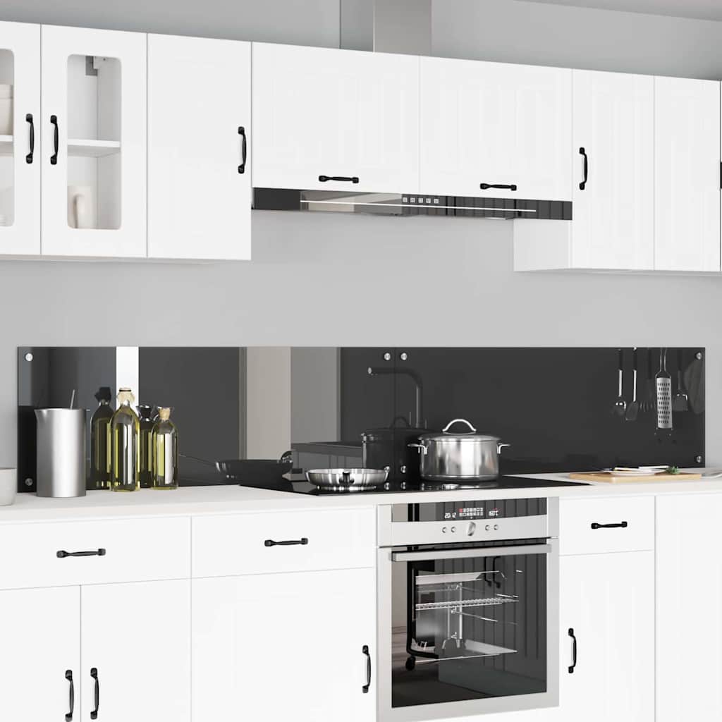 Køkkenbacksplash 2 pcs Mørkegrå 120 x 40 cm hærdet glas
