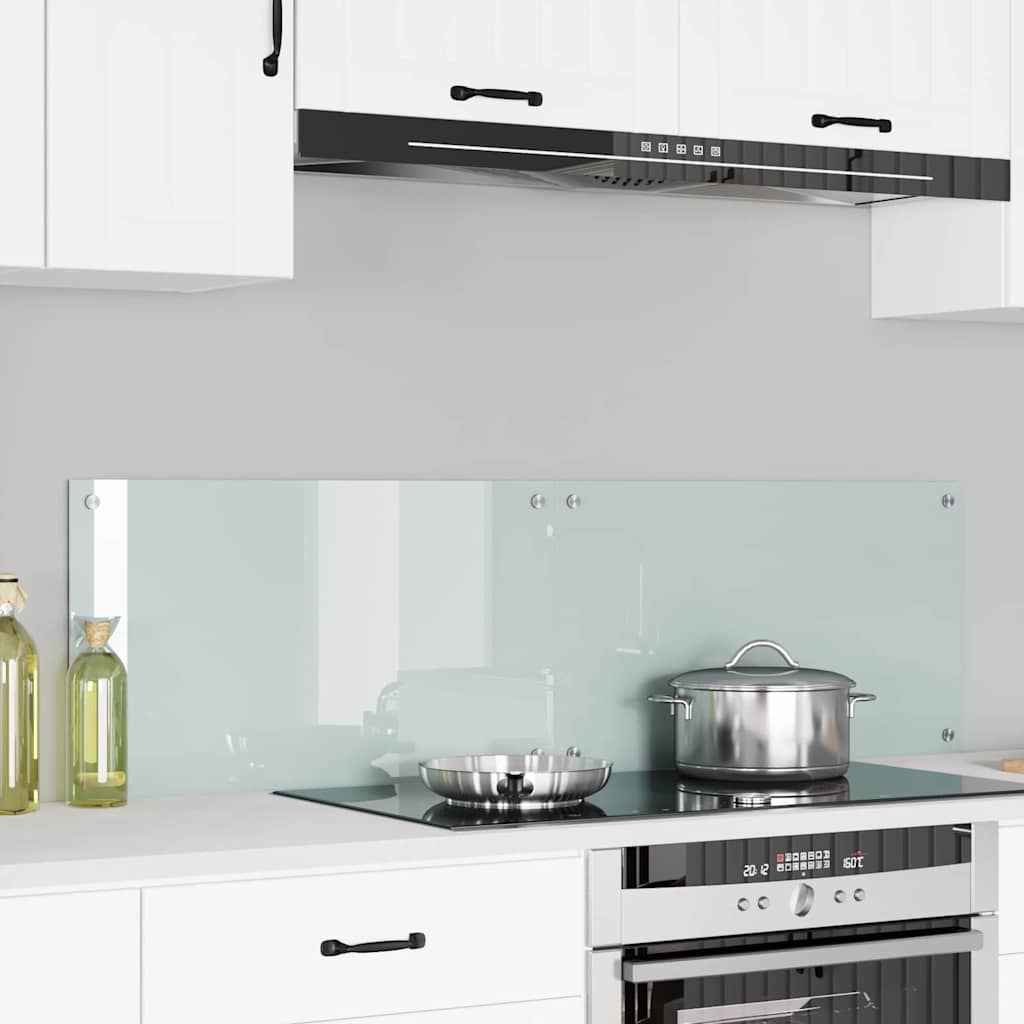 Køkkenbacksplash 2 pcs Hvid 70 x 40 cm hærdet glas billede